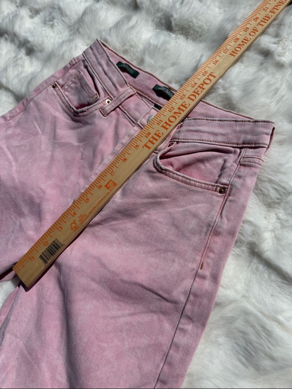 wild fable Light Pink Highest Rise straight Women's Jeans size 2 distressed crop - Picture 8 of 11